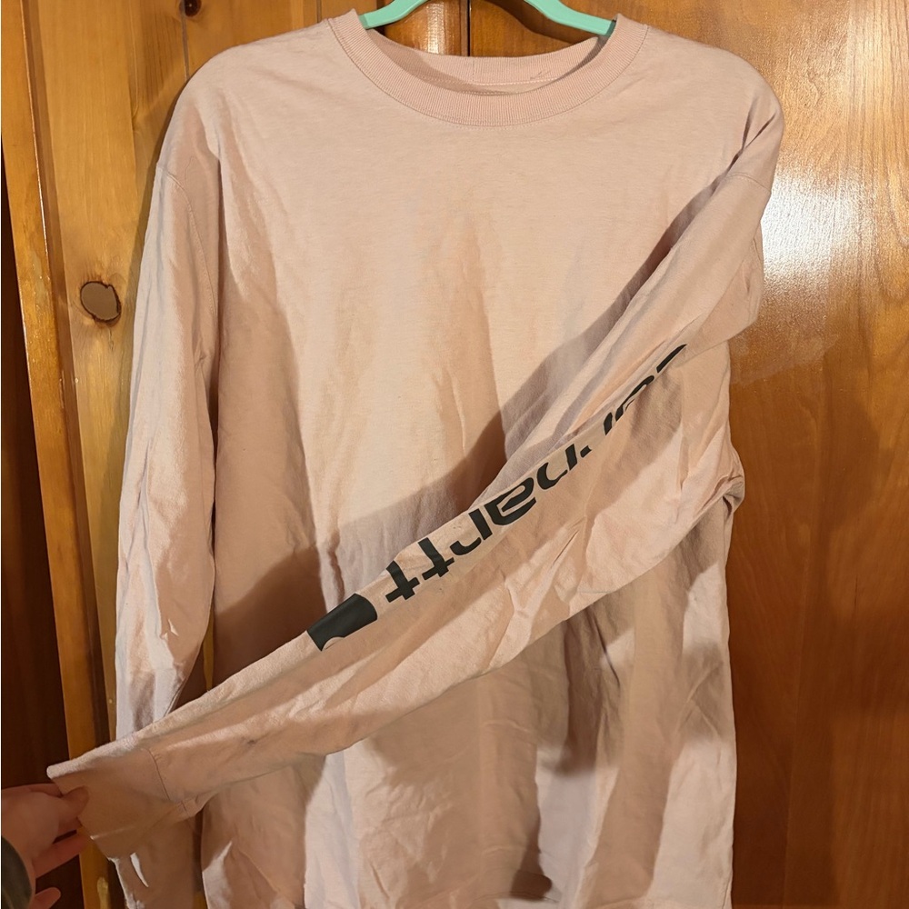 Carhartt Blush Pink Long Sleeve with Logo - Picture 2 of 6